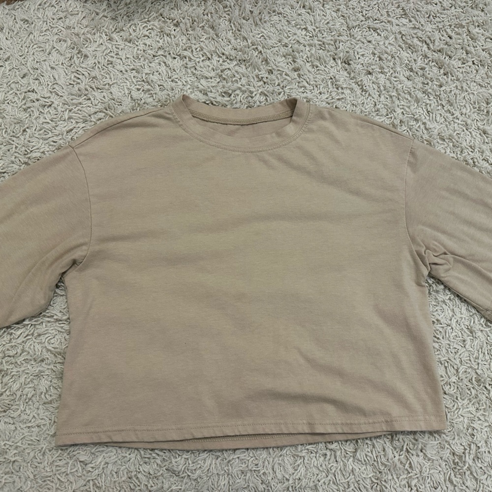 Casual Tan Long Sleeve Top
